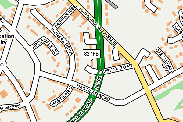 S2 1FB map - OS OpenMap – Local (Ordnance Survey)