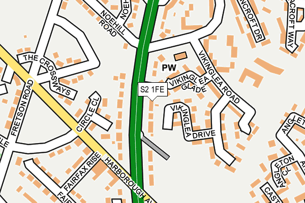 S2 1FE map - OS OpenMap – Local (Ordnance Survey)