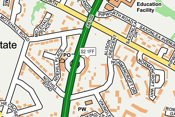 S2 1FF map - OS OpenMap – Local (Ordnance Survey)