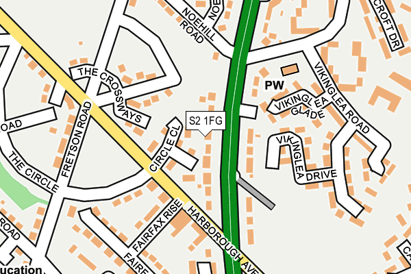 S2 1FG map - OS OpenMap – Local (Ordnance Survey)