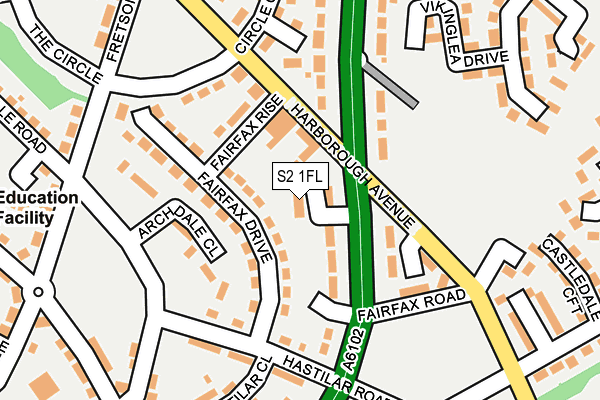 S2 1FL map - OS OpenMap – Local (Ordnance Survey)