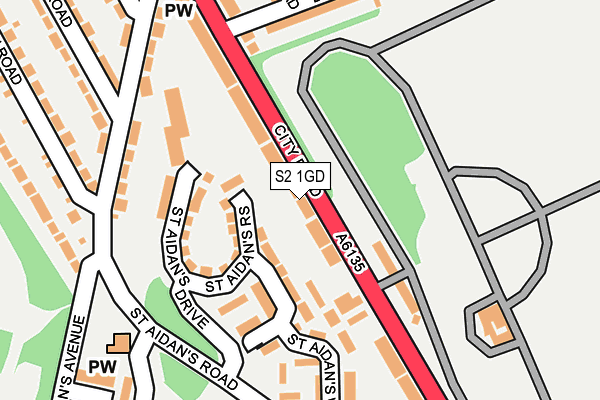 S2 1GD map - OS OpenMap – Local (Ordnance Survey)
