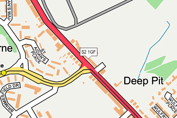 S2 1GF map - OS OpenMap – Local (Ordnance Survey)