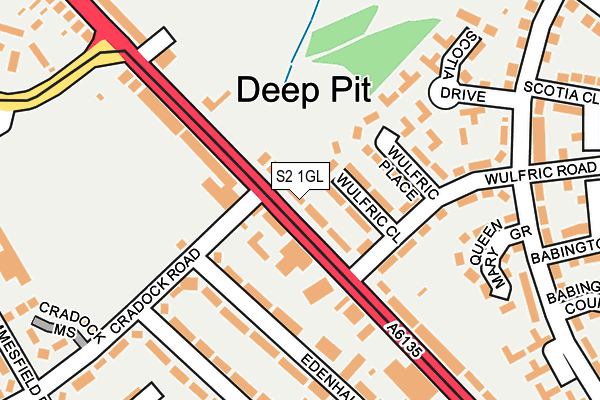 S2 1GL map - OS OpenMap – Local (Ordnance Survey)