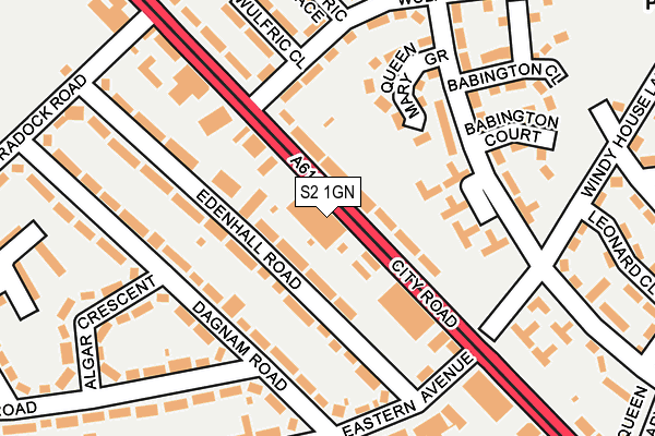 S2 1GN map - OS OpenMap – Local (Ordnance Survey)