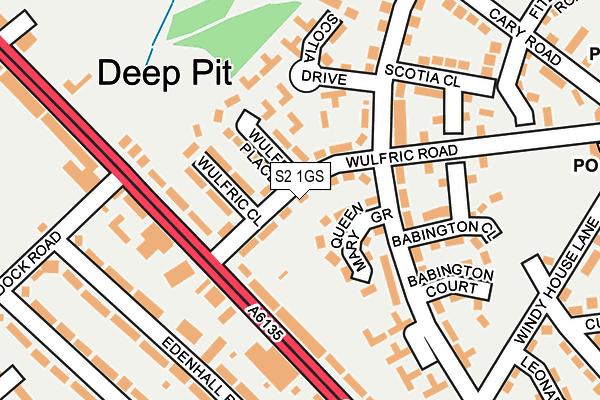 S2 1GS map - OS OpenMap – Local (Ordnance Survey)
