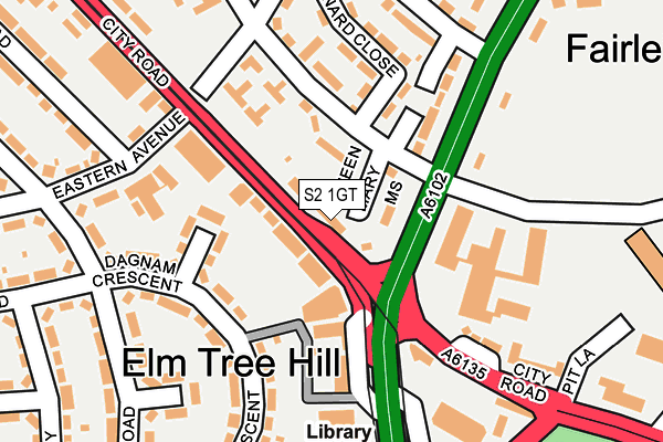 S2 1GT map - OS OpenMap – Local (Ordnance Survey)