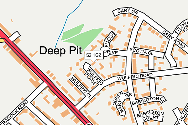 S2 1GZ map - OS OpenMap – Local (Ordnance Survey)