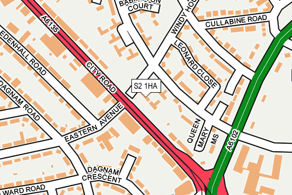 S2 1HA map - OS OpenMap – Local (Ordnance Survey)