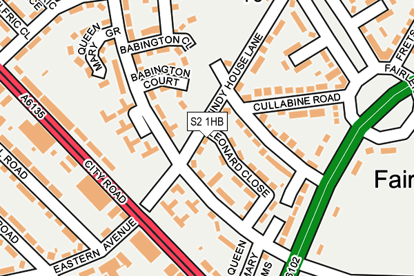 S2 1HB map - OS OpenMap – Local (Ordnance Survey)