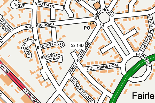 S2 1HD map - OS OpenMap – Local (Ordnance Survey)