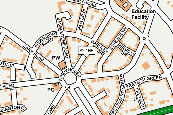 S2 1HE map - OS OpenMap – Local (Ordnance Survey)
