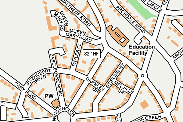 S2 1HF map - OS OpenMap – Local (Ordnance Survey)