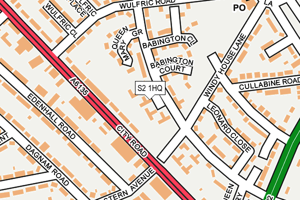 S2 1HQ map - OS OpenMap – Local (Ordnance Survey)