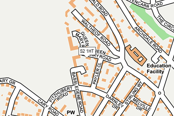 S2 1HT map - OS OpenMap – Local (Ordnance Survey)