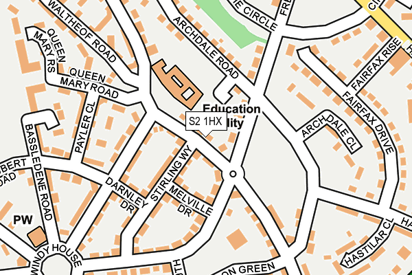 S2 1HX map - OS OpenMap – Local (Ordnance Survey)