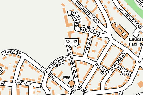 S2 1HZ map - OS OpenMap – Local (Ordnance Survey)