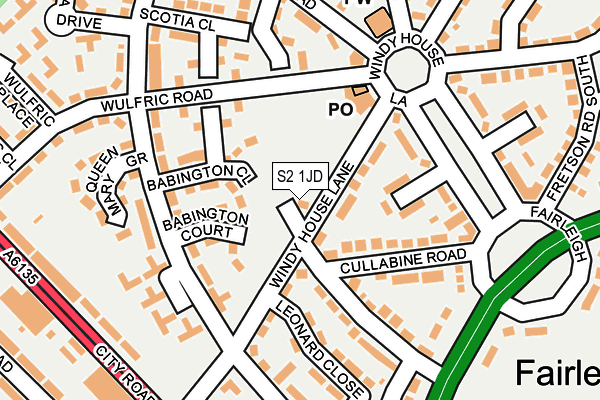 S2 1JD map - OS OpenMap – Local (Ordnance Survey)
