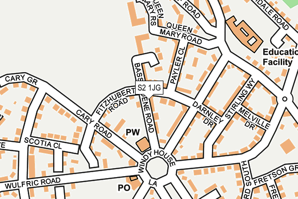 S2 1JG map - OS OpenMap – Local (Ordnance Survey)