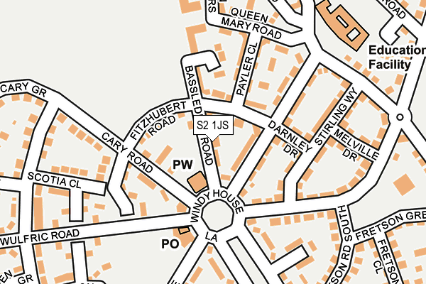 S2 1JS map - OS OpenMap – Local (Ordnance Survey)