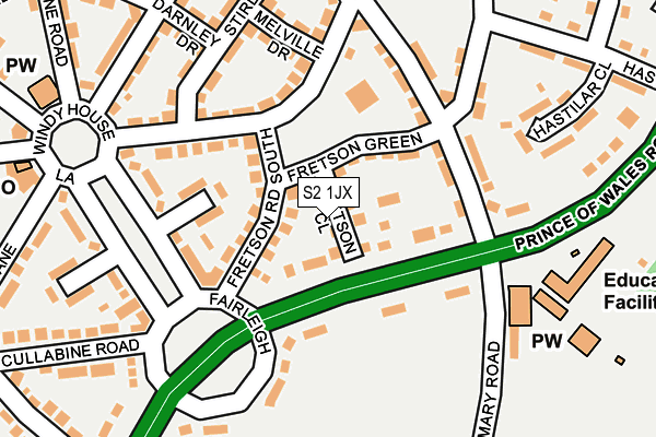 S2 1JX map - OS OpenMap – Local (Ordnance Survey)