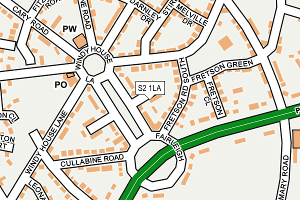 S2 1LA map - OS OpenMap – Local (Ordnance Survey)