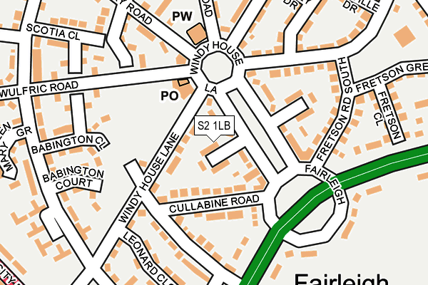 S2 1LB map - OS OpenMap – Local (Ordnance Survey)
