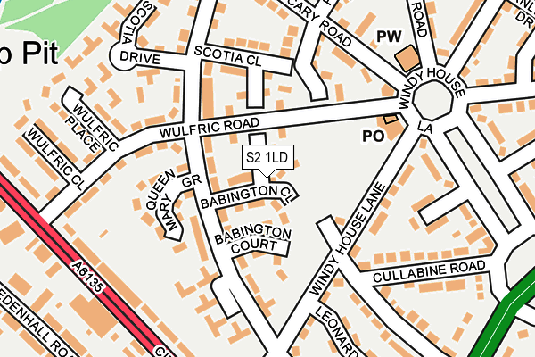 S2 1LD map - OS OpenMap – Local (Ordnance Survey)