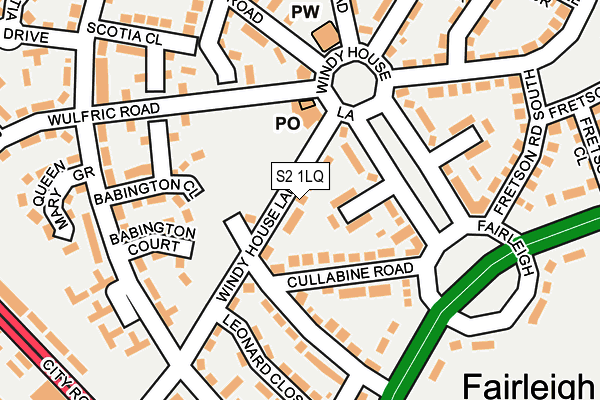S2 1LQ map - OS OpenMap – Local (Ordnance Survey)