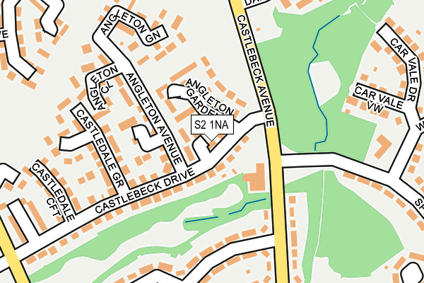 S2 1NA map - OS OpenMap – Local (Ordnance Survey)