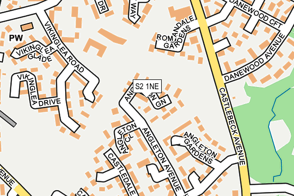 S2 1NE map - OS OpenMap – Local (Ordnance Survey)