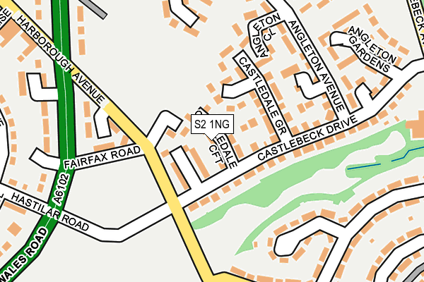 S2 1NG map - OS OpenMap – Local (Ordnance Survey)