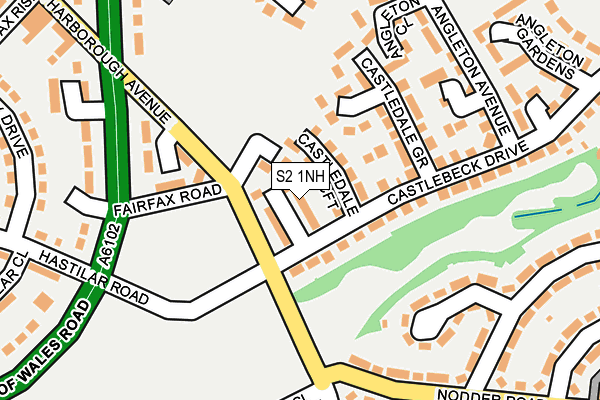 S2 1NH map - OS OpenMap – Local (Ordnance Survey)
