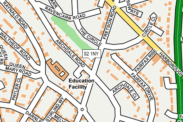 S2 1NY map - OS OpenMap – Local (Ordnance Survey)
