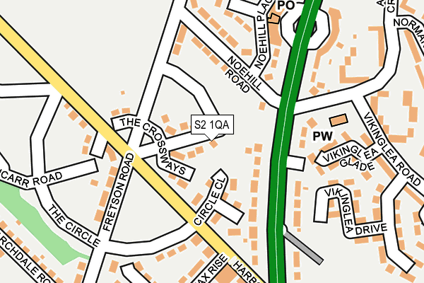 S2 1QA map - OS OpenMap – Local (Ordnance Survey)