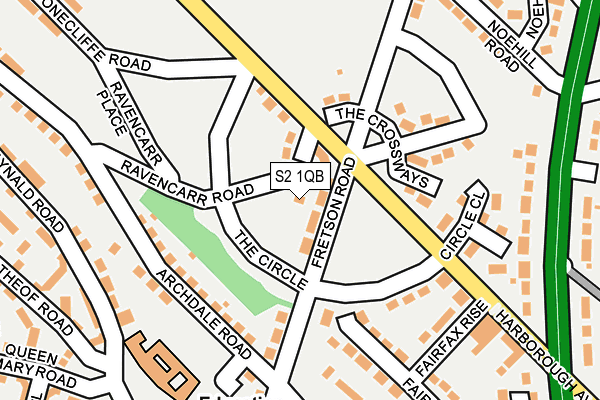 S2 1QB map - OS OpenMap – Local (Ordnance Survey)