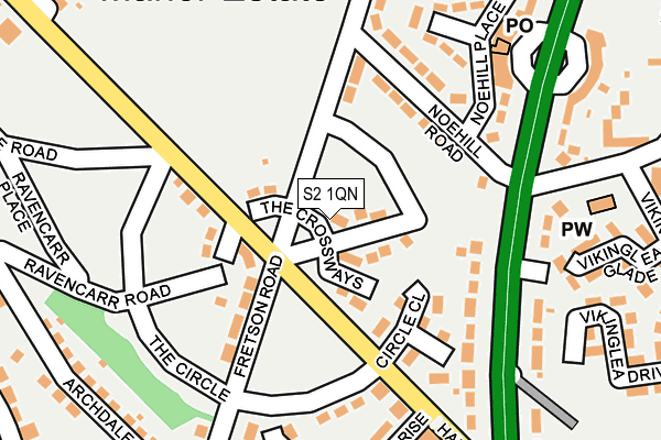 S2 1QN map - OS OpenMap – Local (Ordnance Survey)