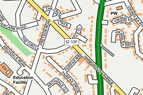 S2 1QP map - OS OpenMap – Local (Ordnance Survey)