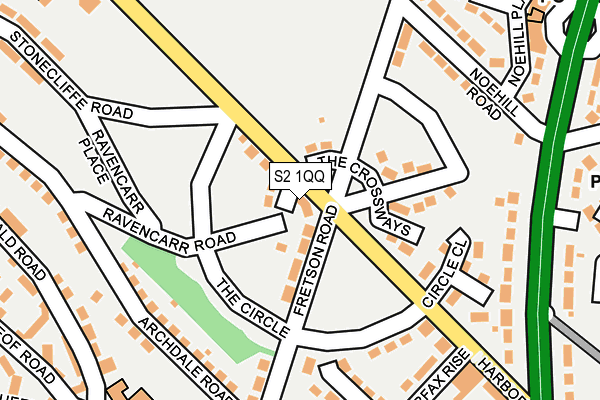 S2 1QQ map - OS OpenMap – Local (Ordnance Survey)