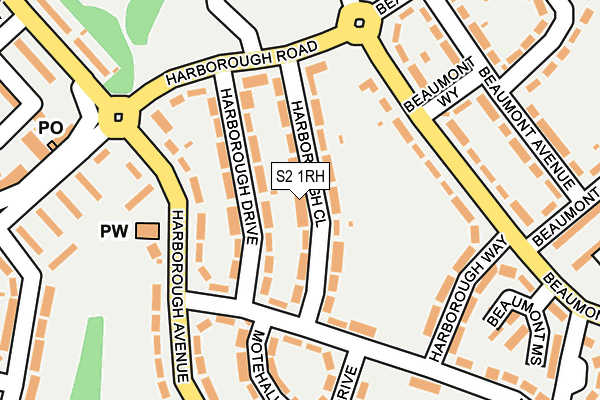 S2 1RH map - OS OpenMap – Local (Ordnance Survey)
