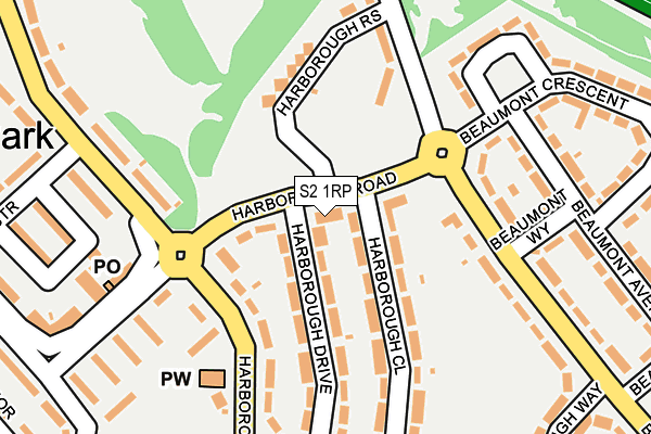 S2 1RP map - OS OpenMap – Local (Ordnance Survey)
