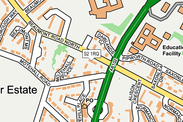 S2 1RQ map - OS OpenMap – Local (Ordnance Survey)
