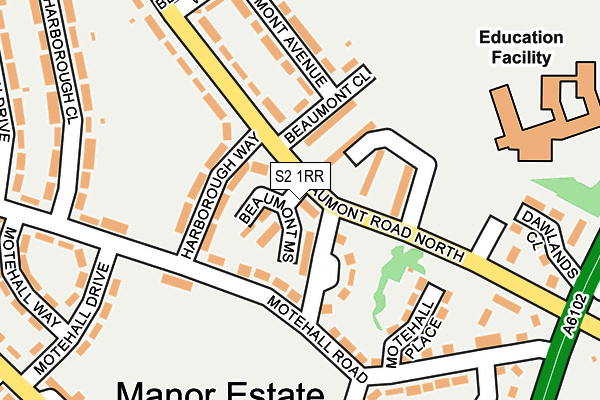 S2 1RR map - OS OpenMap – Local (Ordnance Survey)