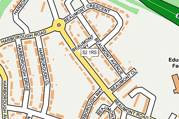 S2 1RS map - OS OpenMap – Local (Ordnance Survey)