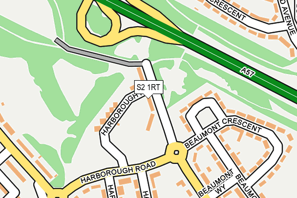 S2 1RT map - OS OpenMap – Local (Ordnance Survey)