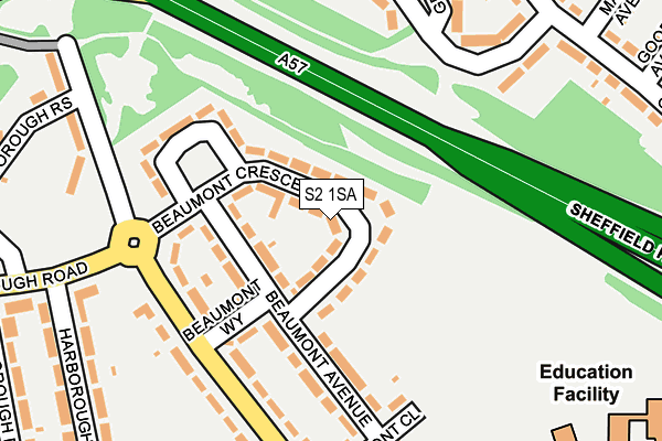 S2 1SA map - OS OpenMap – Local (Ordnance Survey)