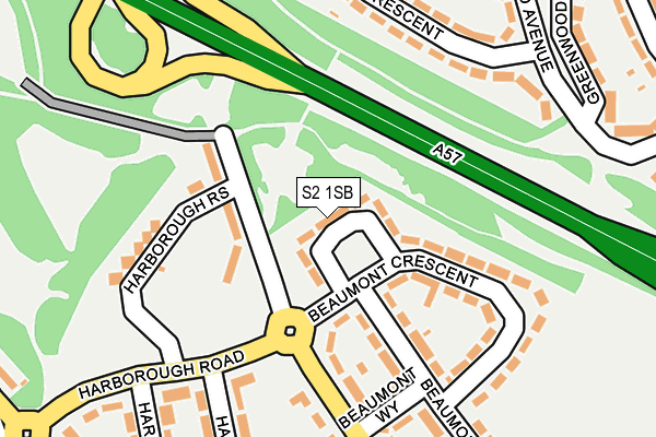 S2 1SB map - OS OpenMap – Local (Ordnance Survey)