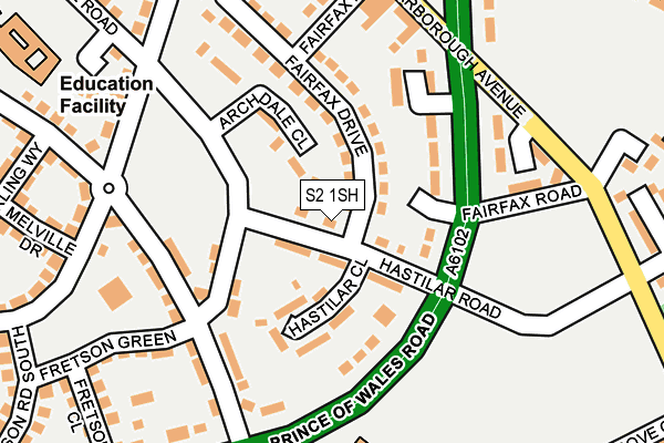 S2 1SH map - OS OpenMap – Local (Ordnance Survey)