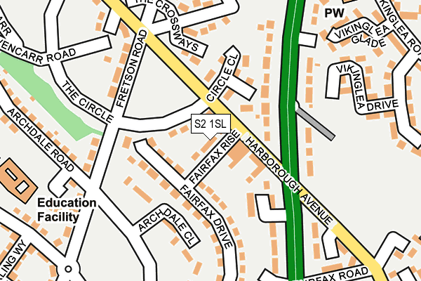 S2 1SL map - OS OpenMap – Local (Ordnance Survey)