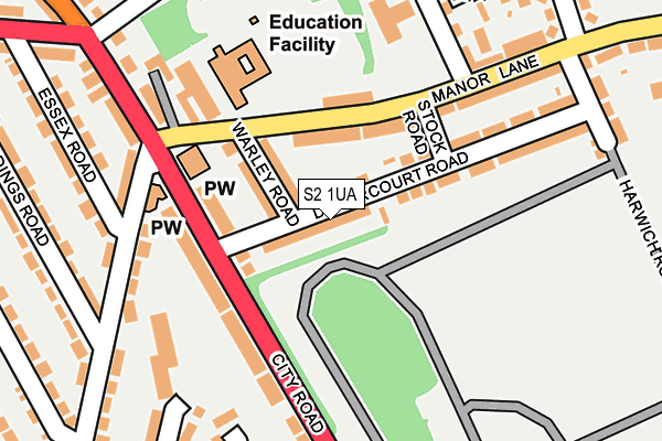 S2 1UA map - OS OpenMap – Local (Ordnance Survey)